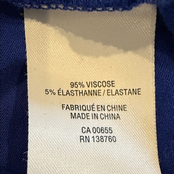 Reitman's Blue V-Neck Tunic, Black Leaf Print, Asymmetrical Hem Women's Sz XXL - Picture 11 of 11